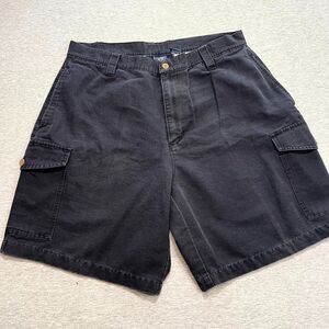 Big Dogs Shorts Mens 36 Black Cargo Pockets Fishing Outdoor 100% Cotton